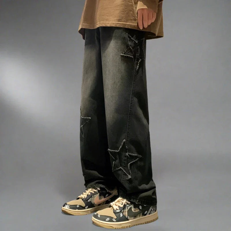 Star Embroidery Denim Jeans