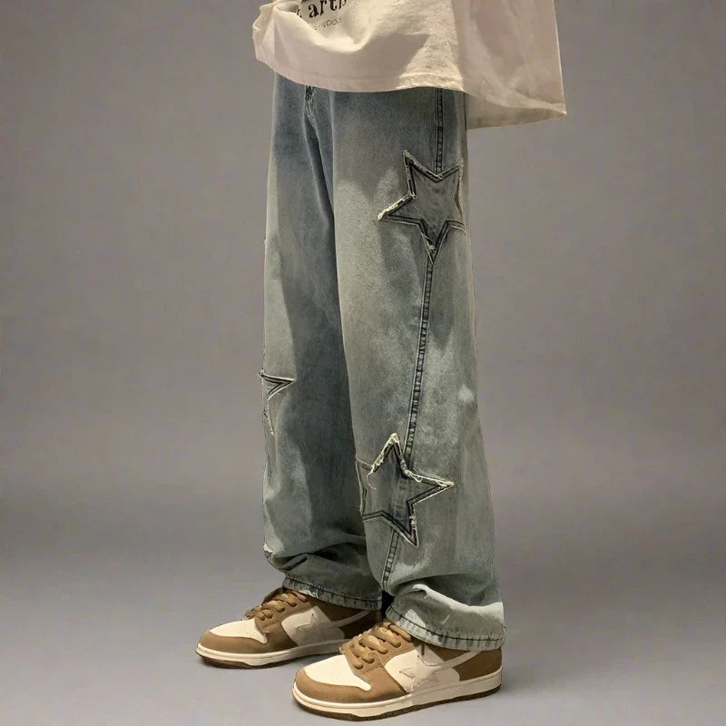 Star Embroidery Denim Jeans