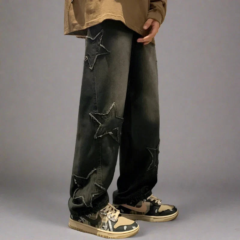 Star Embroidery Denim Jeans